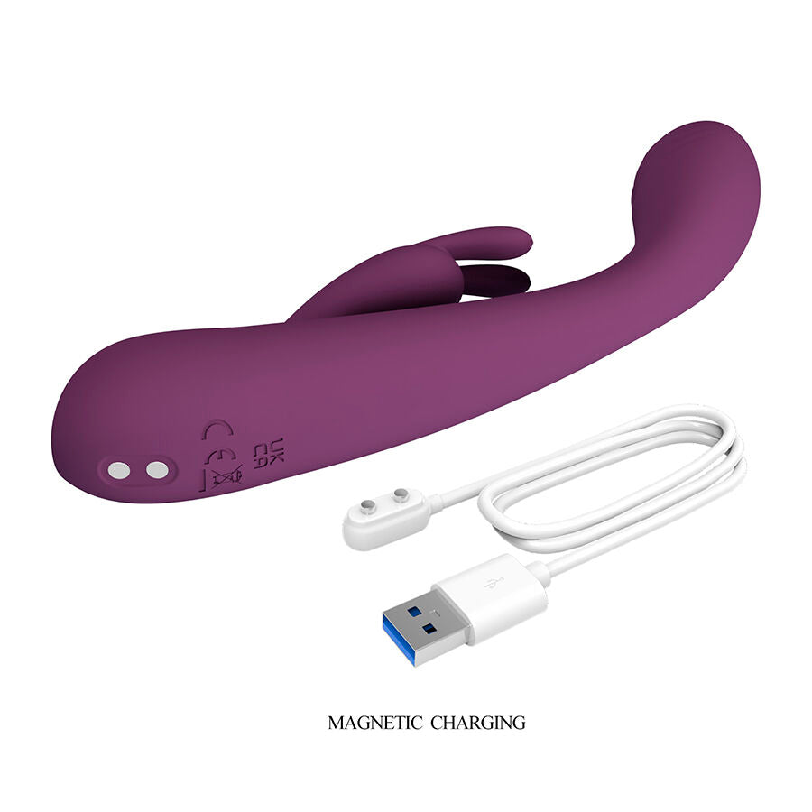 PRETTY LOVE - EMMA RABBIT PURPLE VIBRATOR WITH STIMULATOR - My naughty haven #