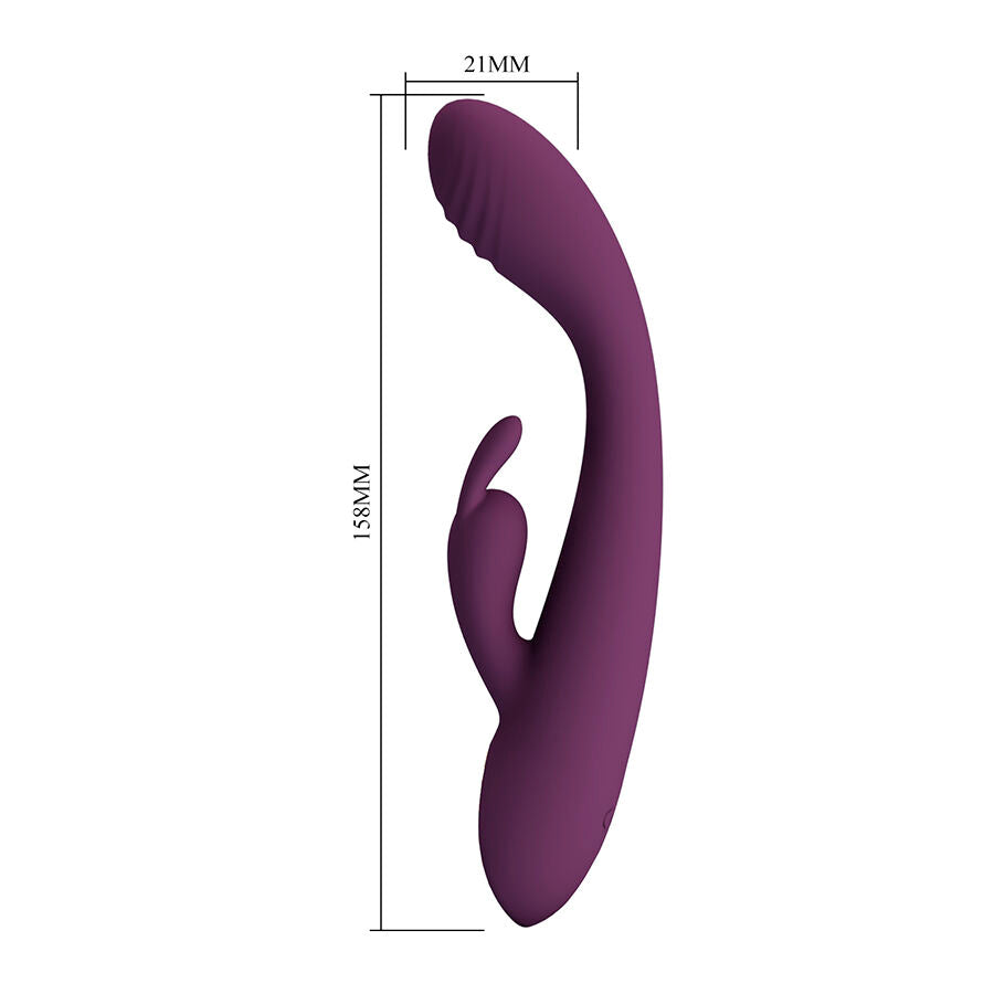 PRETTY LOVE - EMMA RABBIT PURPLE VIBRATOR WITH STIMULATOR - My naughty haven #
