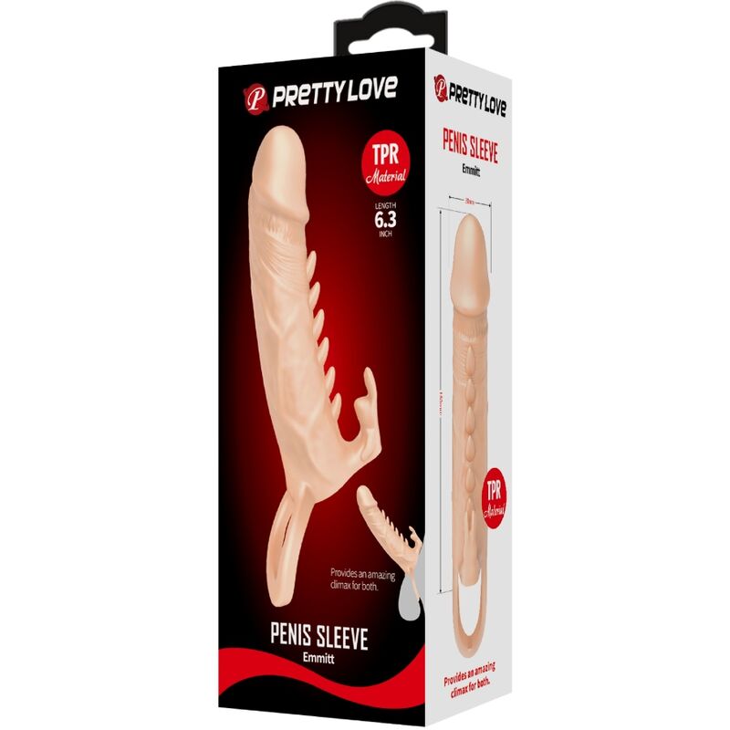 PRETTY LOVE - EMMIT PENIS SLEEVE + CLITORIS STIMULATOR FLESH - My naughty haven #