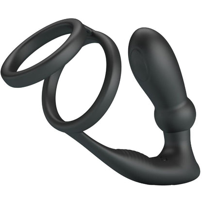 PRETTY LOVE - EMONI PENIS RING + ANAL PLUG 12 VIBRATIONS BLACK - My naughty haven #