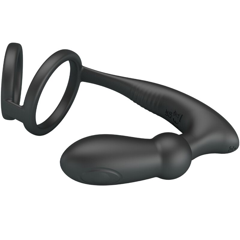 PRETTY LOVE - EMONI PENIS RING + ANAL PLUG 12 VIBRATIONS BLACK - My naughty haven #