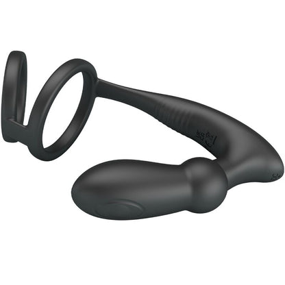 PRETTY LOVE - EMONI PENIS RING + ANAL PLUG 12 VIBRATIONS BLACK - My naughty haven #