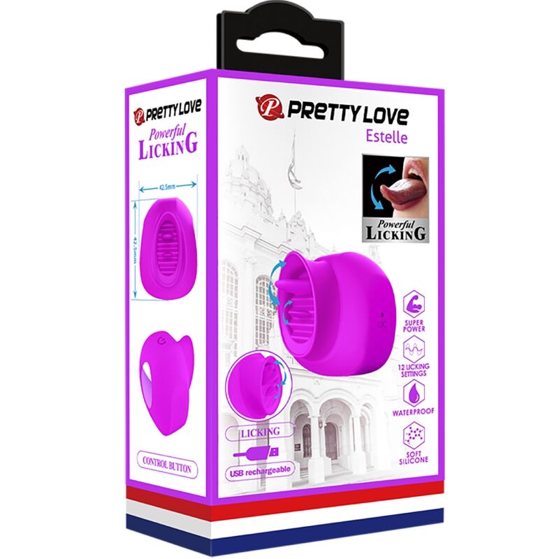 PRETTY LOVE - ESTELLE TONGUE CLITORIS STIMULATOR 12 VIBRATIONS PURPLE - My naughty haven #