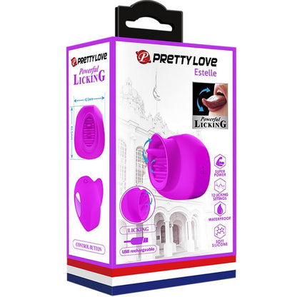 PRETTY LOVE - ESTELLE TONGUE CLITORIS STIMULATOR 12 VIBRATIONS PURPLE - My naughty haven #