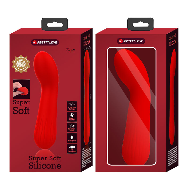 PRETTY LOVE - FAUN RECHARGEABLE VIBRATOR RED - My naughty haven #