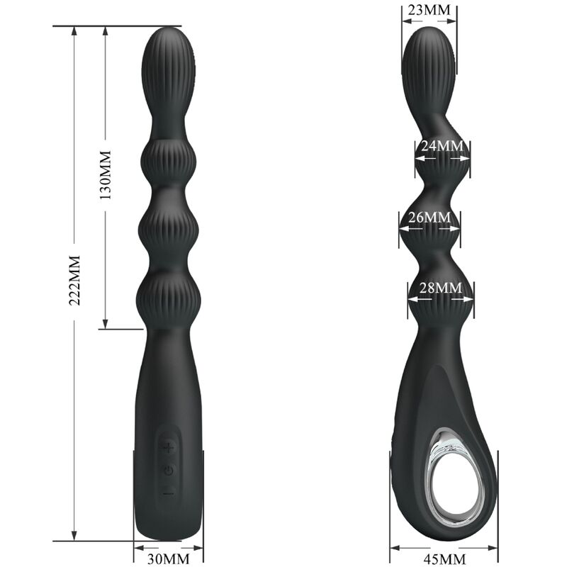 PRETTY LOVE - FEDERER ANAL VIBRATOR 12 VIBRATIONS BLACK - My naughty haven #