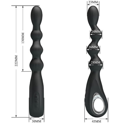 PRETTY LOVE - FEDERER ANAL VIBRATOR 12 VIBRATIONS BLACK - My naughty haven #