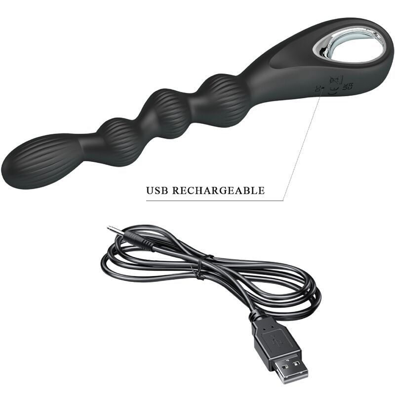 PRETTY LOVE - FEDERER ANAL VIBRATOR 12 VIBRATIONS BLACK - My naughty haven #