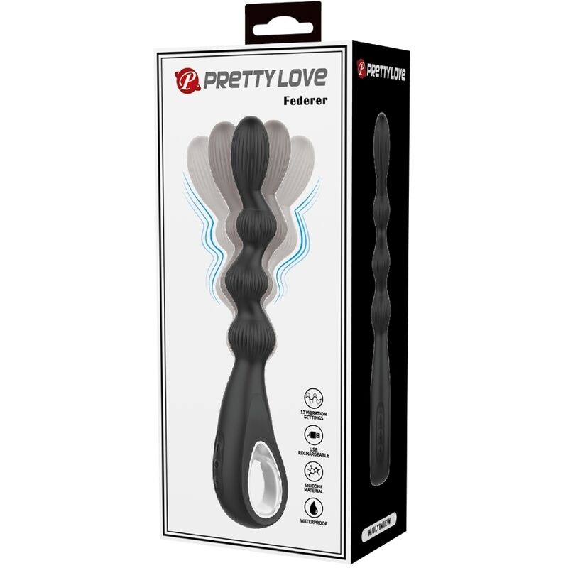 PRETTY LOVE - FEDERER ANAL VIBRATOR 12 VIBRATIONS BLACK - My naughty haven #