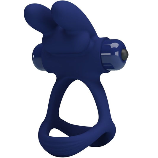PRETTY LOVE - FRANCISCO DOUBLE VIBRATING RING RABBIT BLUE - My naughty haven #