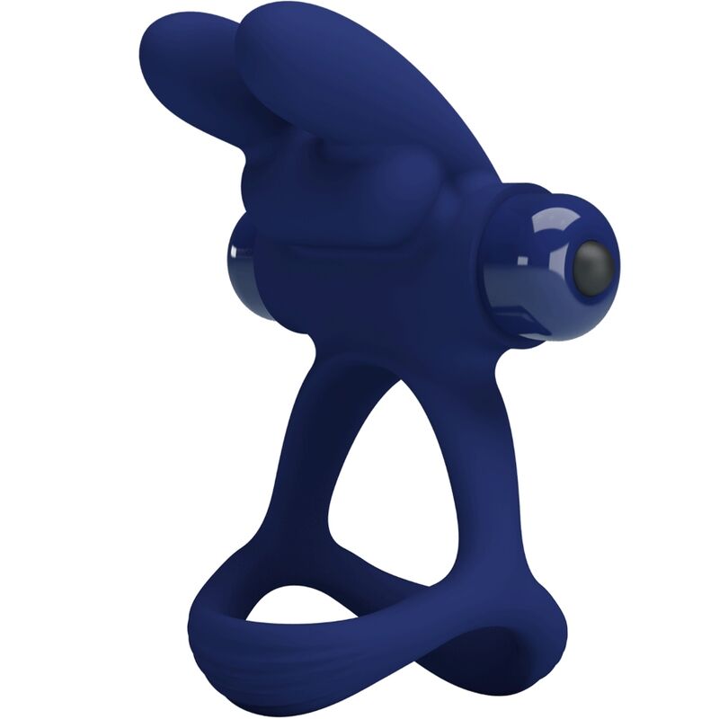 PRETTY LOVE - FRANCISCO DOUBLE VIBRATING RING RABBIT BLUE - My naughty haven #