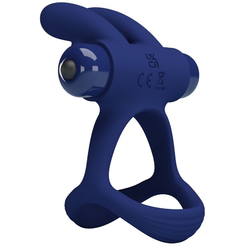 PRETTY LOVE - FRANCISCO DOUBLE VIBRATING RING RABBIT BLUE - My naughty haven #
