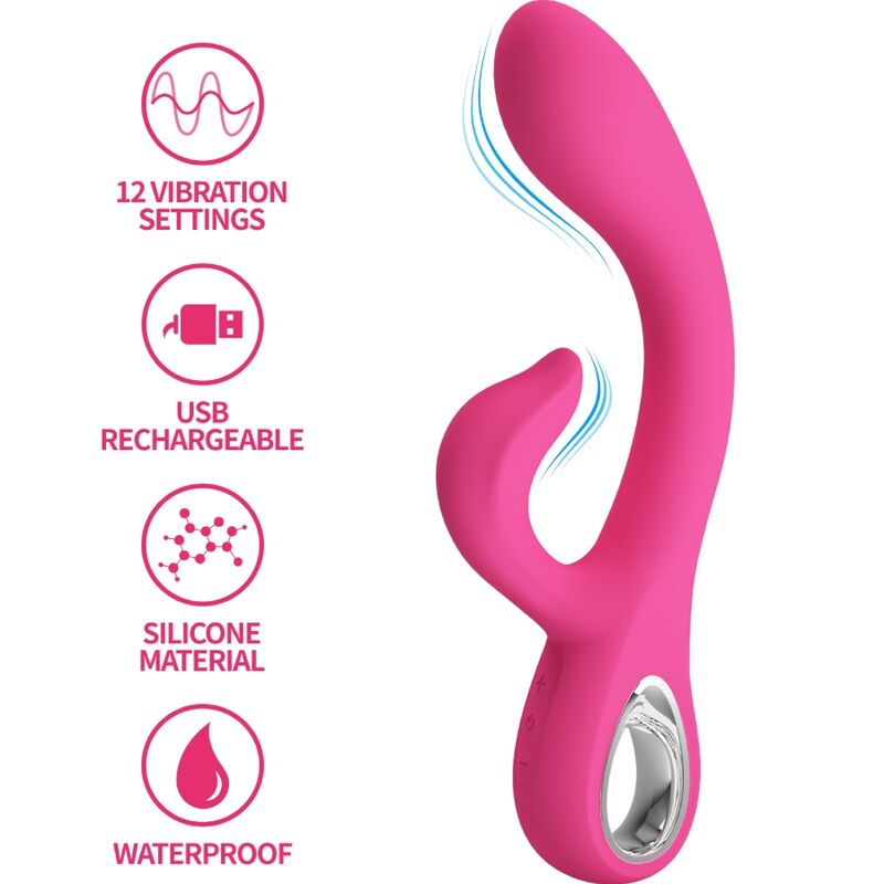 PRETTY LOVE - FRITZ RABBIT VIBRATOR 12 VIBRATIONS PINK - My naughty haven #