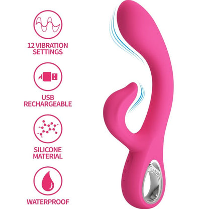 PRETTY LOVE - FRITZ RABBIT VIBRATOR 12 VIBRATIONS PINK - My naughty haven #