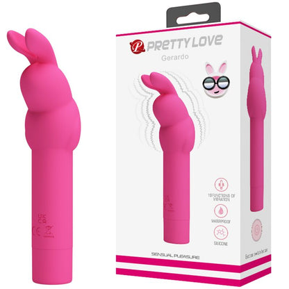 PRETTY LOVE - GERARDO FUSCHIA RABBIT SILICONE VIBRATOR - My naughty haven #