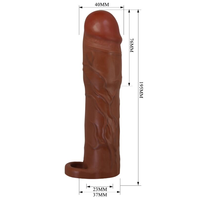 PRETTY LOVE - GERD PENIS SLEEVE WITH 7.6 CM EXTENSION MULATTO - My naughty haven #