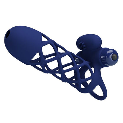 PRETTY LOVE - GIANN VIBRATOR RING WITH SILICONE SHEATH BLUE - My naughty haven #