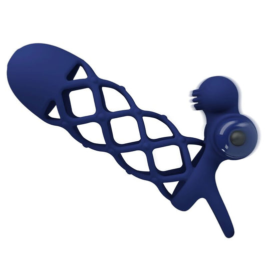 PRETTY LOVE - GIANN VIBRATOR RING WITH SILICONE SHEATH BLUE - My naughty haven #