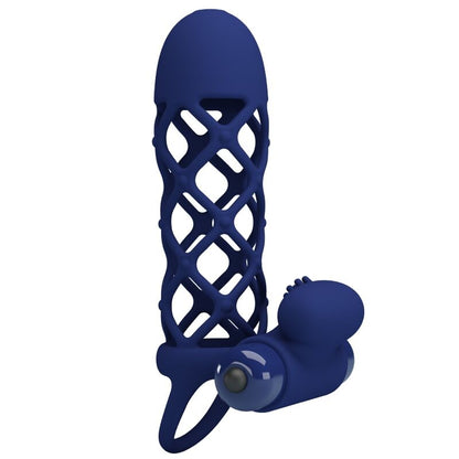 PRETTY LOVE - GIANN VIBRATOR RING WITH SILICONE SHEATH BLUE - My naughty haven #