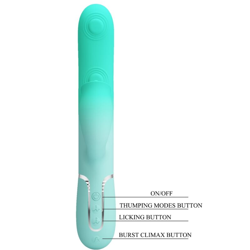 PRETTY LOVE - GIGI MULTIFUNCTION RABBIT VIBRATOR AQUA GREEN - My naughty haven #