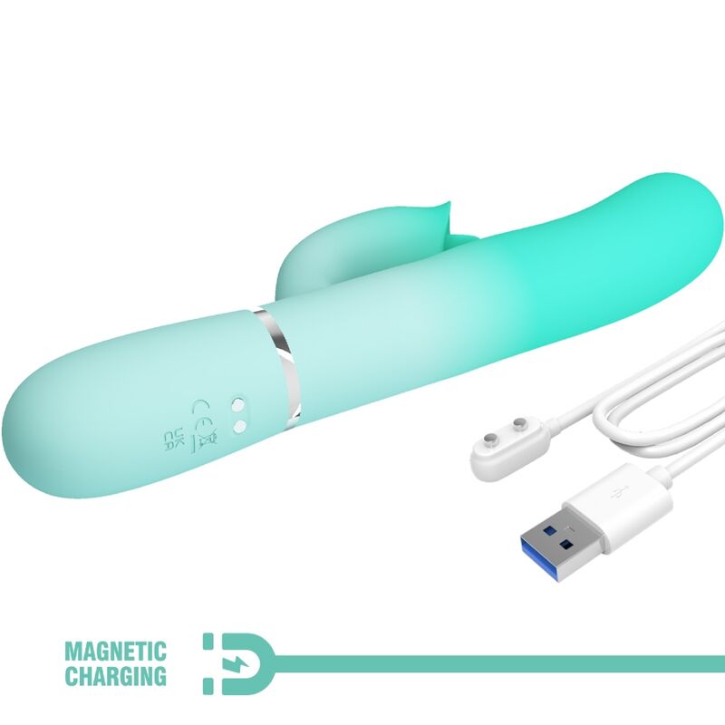 PRETTY LOVE - GIGI MULTIFUNCTION RABBIT VIBRATOR AQUA GREEN - My naughty haven #