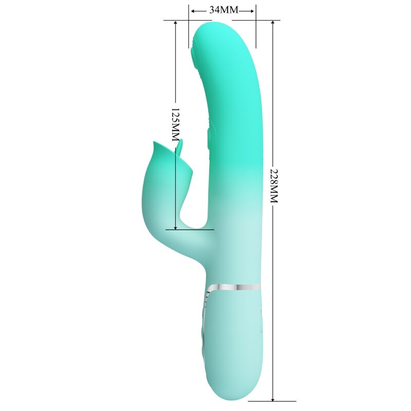 PRETTY LOVE - GIGI MULTIFUNCTION RABBIT VIBRATOR AQUA GREEN - My naughty haven #
