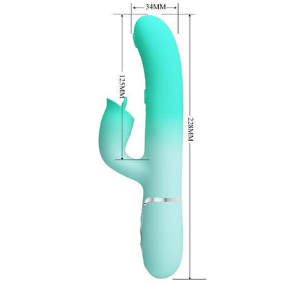 PRETTY LOVE - GIGI MULTIFUNCTION RABBIT VIBRATOR AQUA GREEN - My naughty haven #