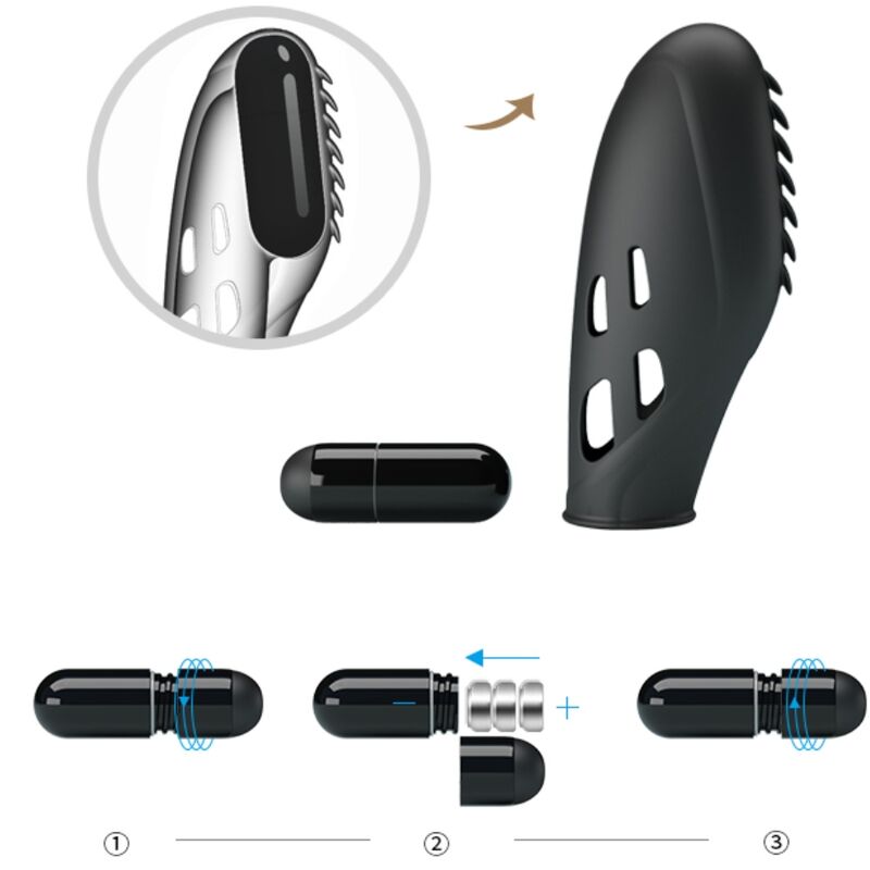 PRETTY LOVE - GILO SILICONE FINGER VIBRATOR BLACK - My naughty haven #