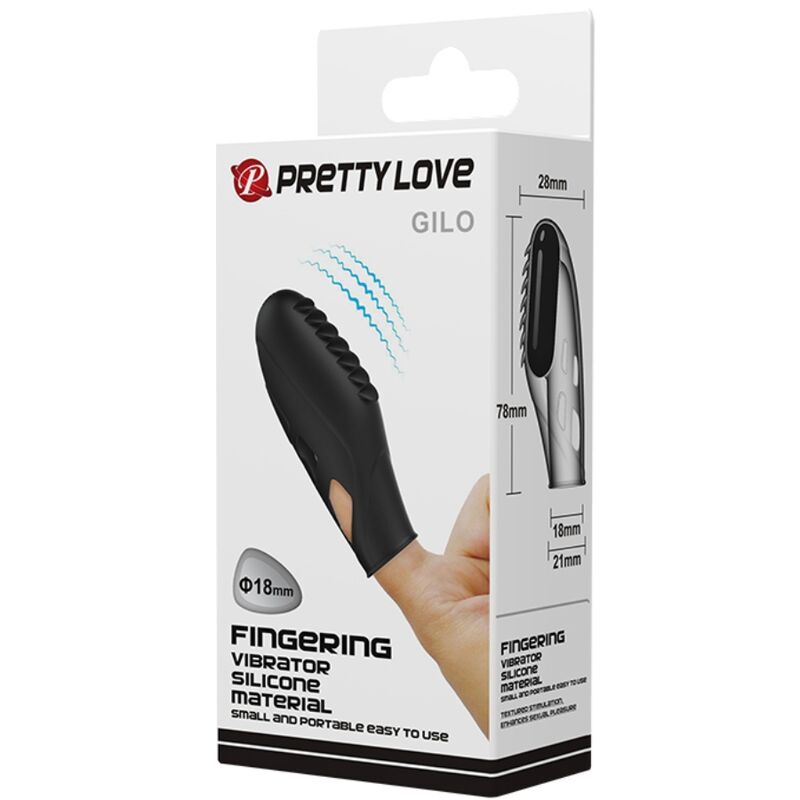 PRETTY LOVE - GILO SILICONE FINGER VIBRATOR BLACK - My naughty haven #
