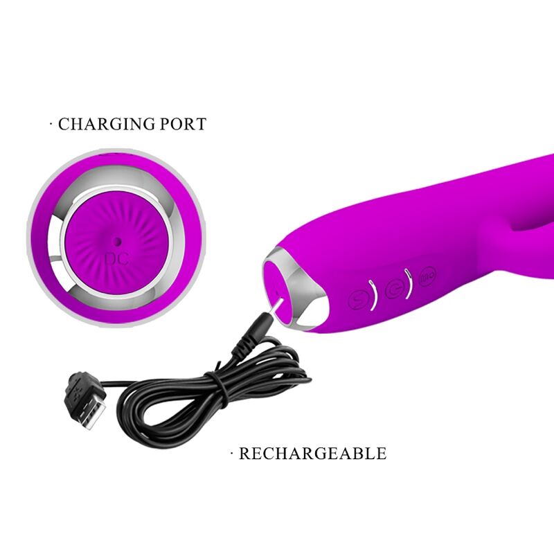 PRETTY LOVE - GLORIA RECHARGEABLE RABBIT VIBRATOR-WATERPROOF PURPLE - My naughty haven #