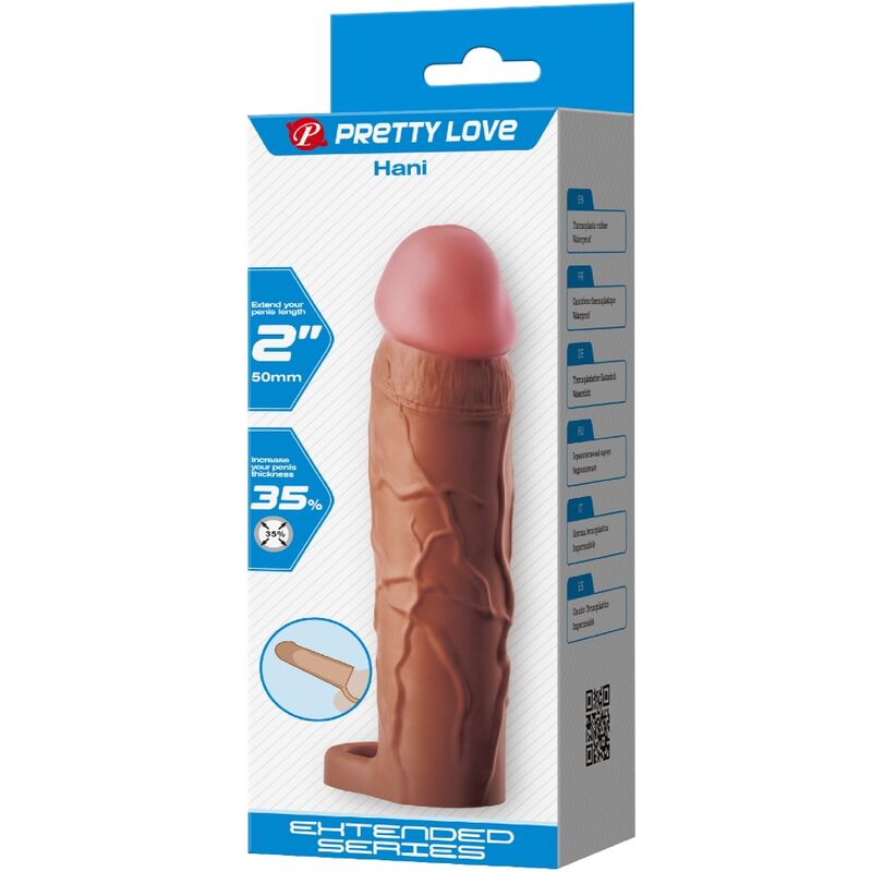 PRETTY LOVE - HANI PENIS SLEEVE WITH 5 CM EXTENSION MULATTO - My naughty haven #