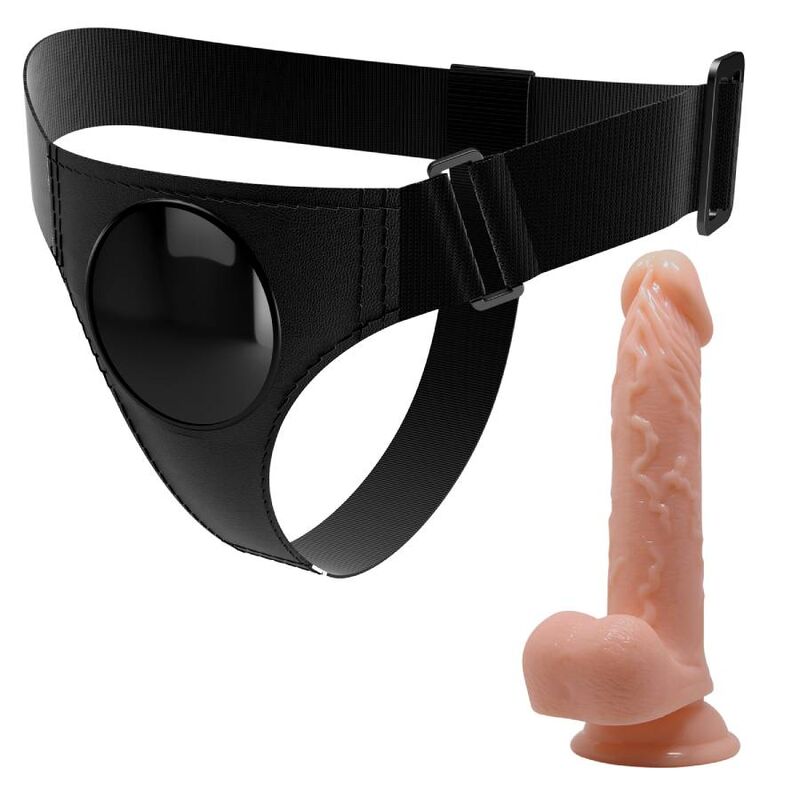 PRETTY LOVE - HARNESS BRIEFS UNIVERSAL HARNESS WITH DILDO KEVIN 19 CM NATURAL - My naughty haven #