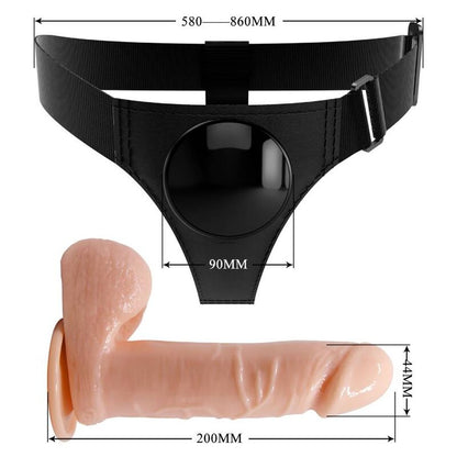 PRETTY LOVE - HARNESS BRIEFS UNIVERSAL HARNESS WITH DILDO TOM 20 CM NATURAL - My naughty haven #