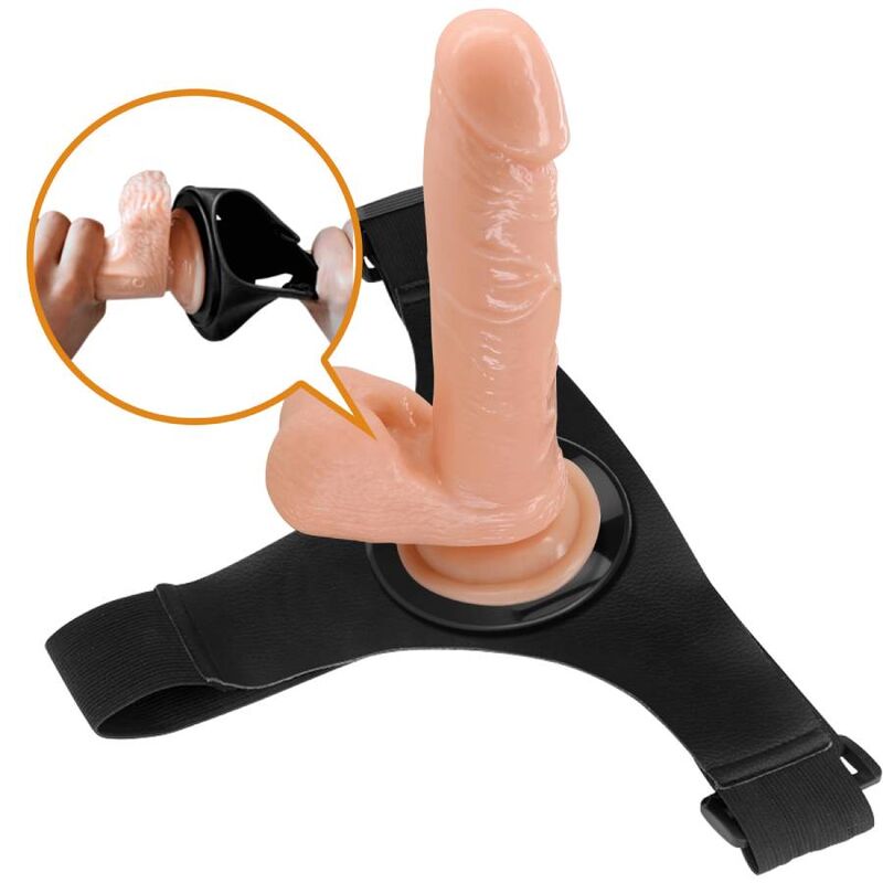 PRETTY LOVE - HARNESS BRIEFS UNIVERSAL HARNESS WITH DILDO TOM 20 CM NATURAL - My naughty haven #