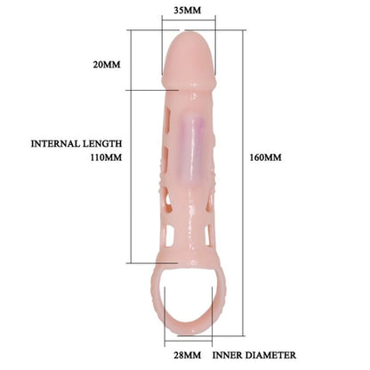 PRETTY LOVE - HARRISON PENIS EXTENDER COVER WITH VIBRATION AND STRAP 13.5 CM - My naughty haven #