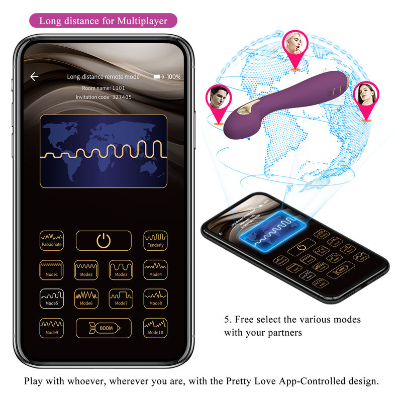 PRETTY LOVE - HECTOR ELECTROSHOCK VIBRATOR BY APP CONTROL PURPLE - My naughty haven #