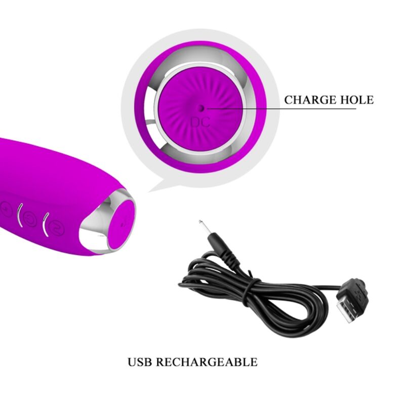 PRETTY LOVE - HECTOR RECHARGEABLE ELECTROSHOCK VIBRATOR WATERPROOF PURPLE - My naughty haven #