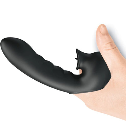 PRETTY LOVE - HOBGOBLIN VIBRATING FINGER CASE 12 VIBRATIONS + CLITORIS STIMULATOR BLACK - My naughty haven #