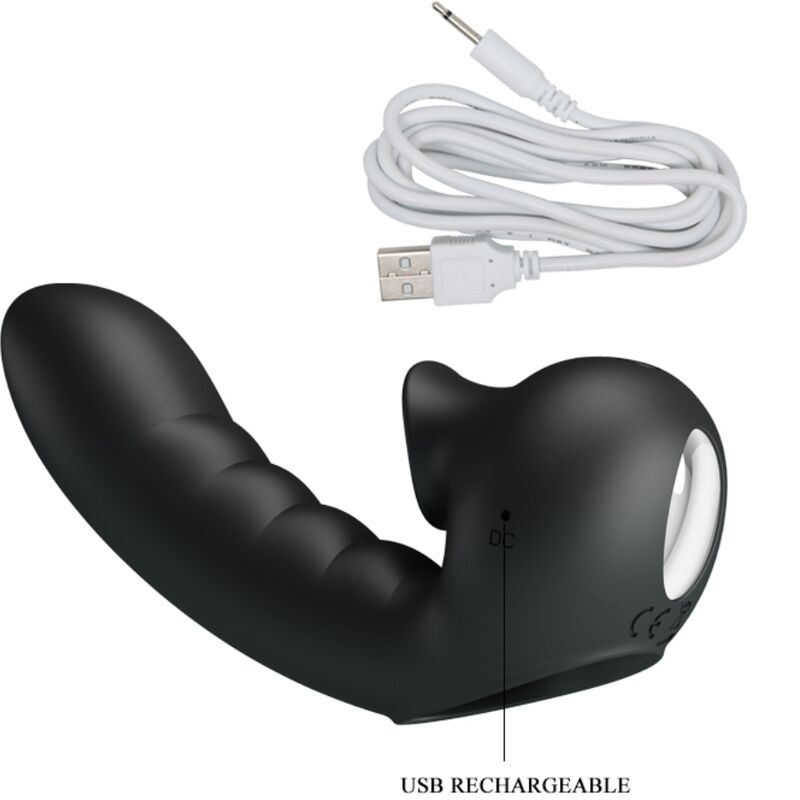 PRETTY LOVE - HOBGOBLIN VIBRATING FINGER CASE 12 VIBRATIONS + CLITORIS STIMULATOR BLACK - My naughty haven #