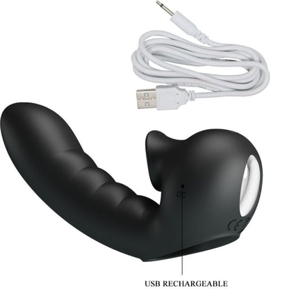 PRETTY LOVE - HOBGOBLIN VIBRATING FINGER CASE 12 VIBRATIONS + CLITORIS STIMULATOR BLACK - My naughty haven #