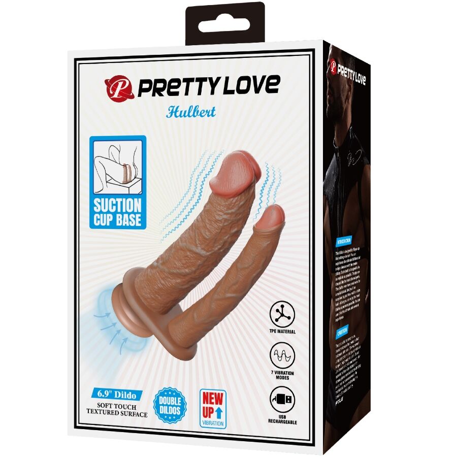 PRETTY LOVE - HULBERT DOUBLE REALISTIC DILDO WITH VIBRATION MULATO - My naughty haven #