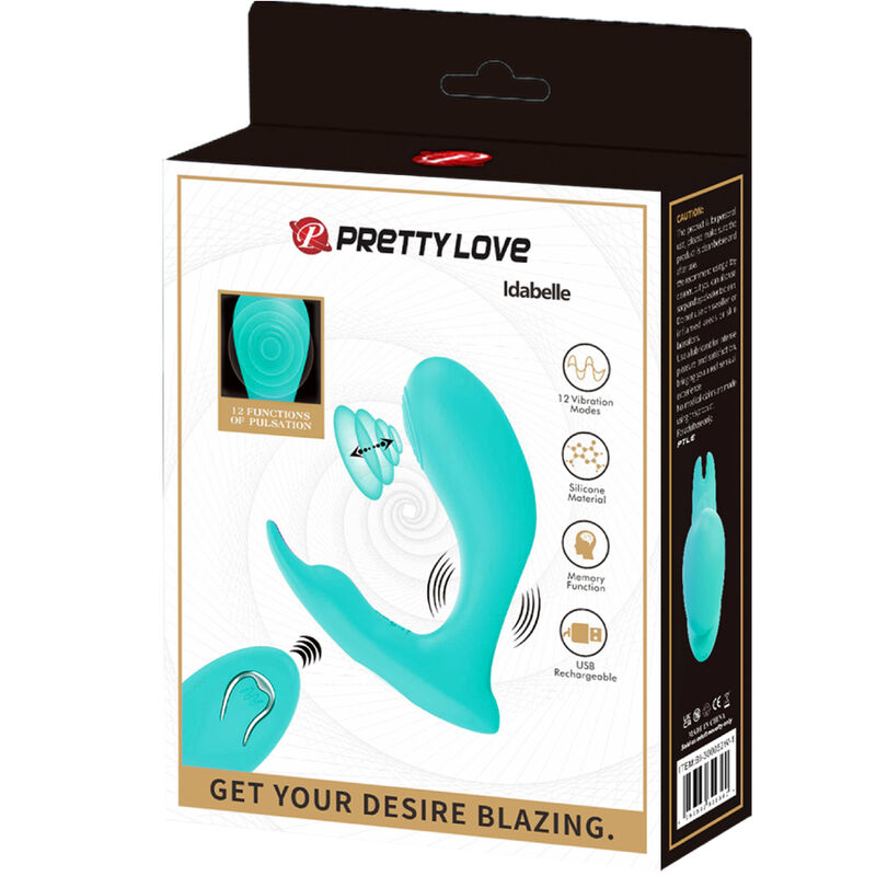 PRETTY LOVE - IDABELLE VIBRATION & PULSATION REMOTE CONTROL BLUE - My naughty haven #
