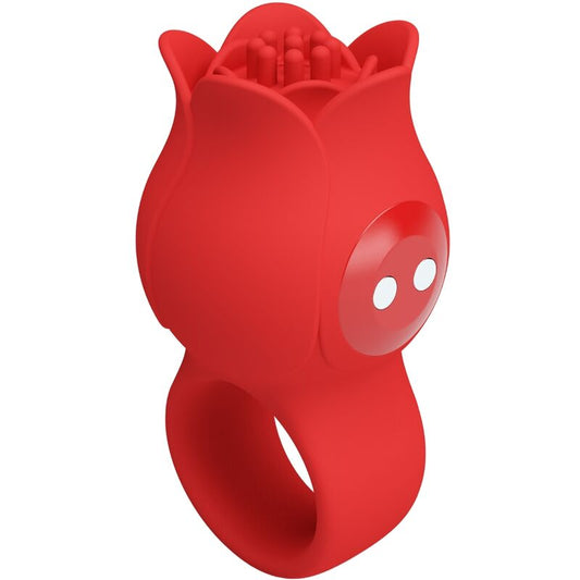 PRETTY LOVE - JAE ROSE SHAPED FINGER VIBRATOR 10 VIBRATIONS RED - My naughty haven #