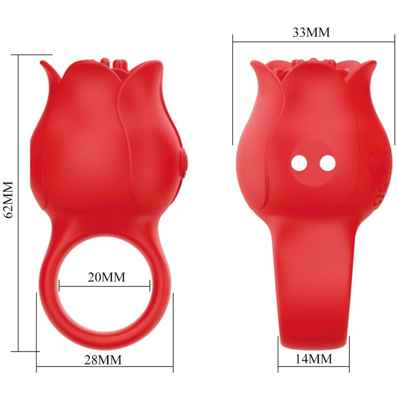 PRETTY LOVE - JAE ROSE SHAPED FINGER VIBRATOR 10 VIBRATIONS RED - My naughty haven #