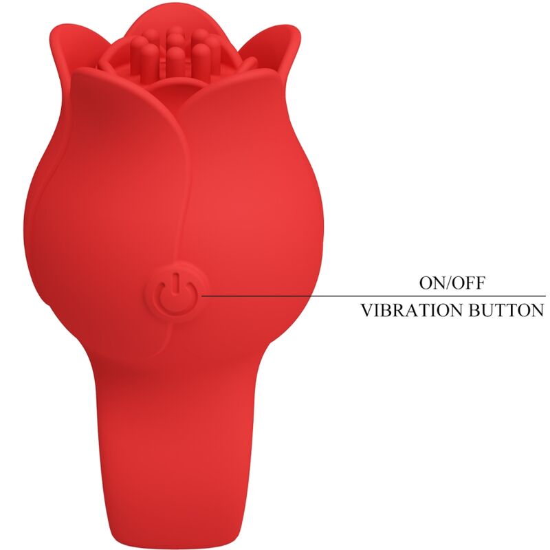 PRETTY LOVE - JAE ROSE SHAPED FINGER VIBRATOR 10 VIBRATIONS RED - My naughty haven #