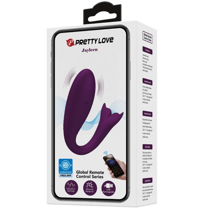 PRETTY LOVE - JAYLEEN VIBRATOR APP REMOTE CONTROL PURPLE - My naughty haven #