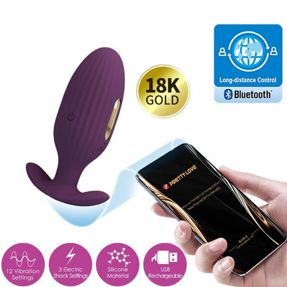 PRETTY LOVE - JEFFERSON APP CONTROLLED ANAL PLUG PURPLE - My naughty haven #
