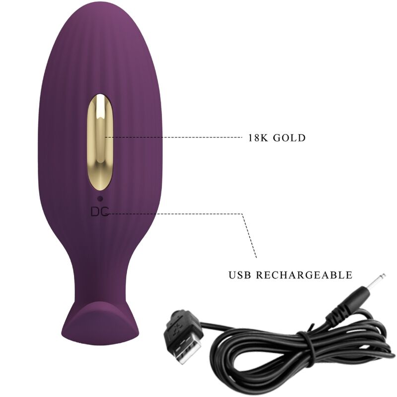 PRETTY LOVE - JEFFERSON APP CONTROLLED ANAL PLUG PURPLE - My naughty haven #