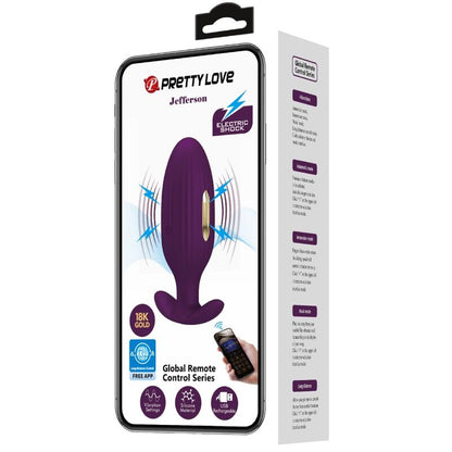 PRETTY LOVE - JEFFERSON APP CONTROLLED ANAL PLUG PURPLE - My naughty haven #