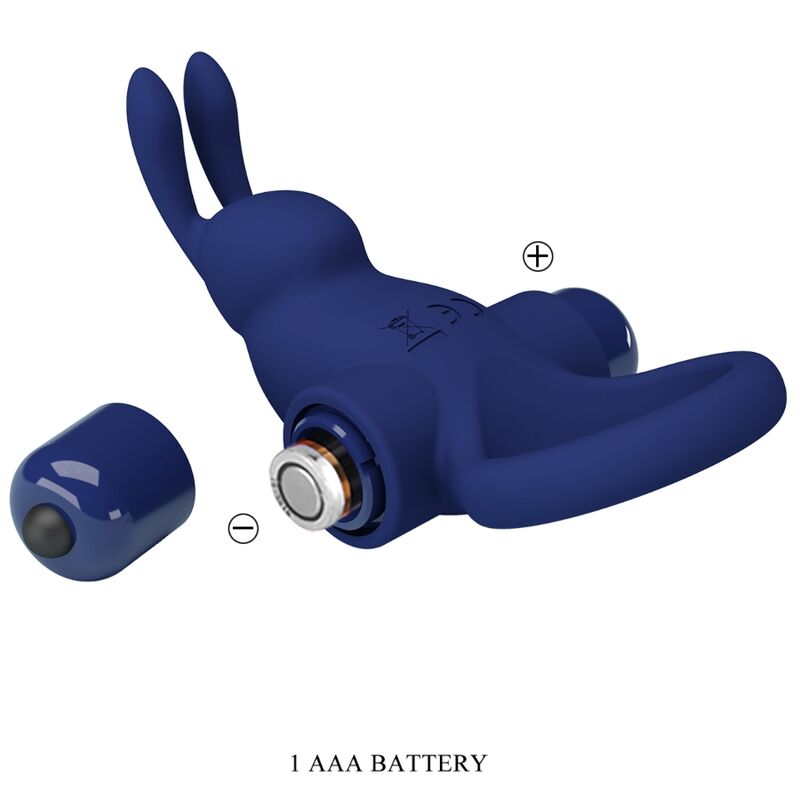 PRETTY LOVE - JIRO RABBIT RING WITH VIBRATION BLUE - My naughty haven #